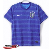 Brazylia 2014 Koszulka Retro Wyjazdowa Blue Krótki Rękaw