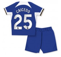 Chelsea Moises Caicedo #25 Koszulka Podstawowa dzieci 2023-24 Krótki Rękaw (+ krótkie spodenki)