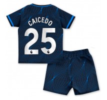 Chelsea Moises Caicedo #25 Koszulka Wyjazdowa dzieci 2023-24 Krótki Rękaw (+ krótkie spodenki)