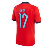 Engleska Bukayo Saka #17 Koszulka Wyjazdowa MŚ 2022 Krótki Rękaw