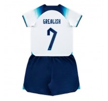 Engleska Jack Grealish #7 Koszulka Podstawowa dzieci MŚ 2022 Krótki Rękaw (+ krótkie spodenki)
