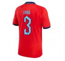 Engleska Luke Shaw #3 Koszulka Wyjazdowa MŚ 2022 Krótki Rękaw