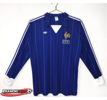 Francja 1980-1982 Koszulka Retro Podstawowa Długi Rękaw