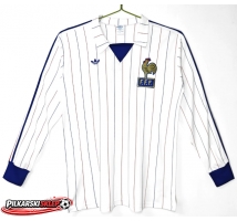 Francja 1980-1982 Koszulka Retro Wyjazdowa Długi Rękaw
