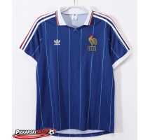 Francja 1982 Koszulka Retro Podstawowa Krótki Rękaw