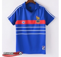 Francja 1984 Koszulka Retro Podstawowa Krótki Rękaw
