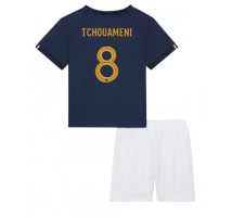Francuska Aurelien Tchouameni #8 Koszulka Podstawowa dzieci MŚ 2022 Krótki Rękaw (+ krótkie spodenki)