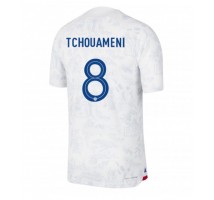 Francuska Aurelien Tchouameni #8 Koszulka Wyjazdowa MŚ 2022 Krótki Rękaw