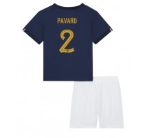 Francuska Benjamin Pavard #2 Koszulka Podstawowa dzieci MŚ 2022 Krótki Rękaw (+ krótkie spodenki)