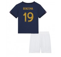 Francuska Karim Benzema #19 Koszulka Podstawowa dzieci MŚ 2022 Krótki Rękaw (+ krótkie spodenki)