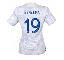 Francuska Karim Benzema #19 Koszulka Wyjazdowa damskie MŚ 2022 Krótki Rękaw