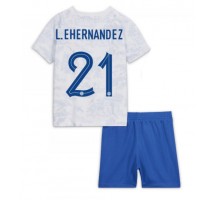 Francuska Lucas Hernandez #21 Koszulka Wyjazdowa dzieci MŚ 2022 Krótki Rękaw (+ krótkie spodenki)