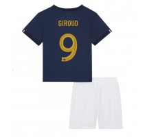 Francuska Olivier Giroud #9 Koszulka Podstawowa dzieci MŚ 2022 Krótki Rękaw (+ krótkie spodenki)