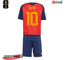 Hiszpania Dani Olmo #10 Koszulka Podstawowa dzieci MŚ 2026 Krótki Rękaw (+ krótkie spodenki)