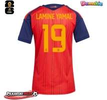 Hiszpania Lamine Yamal #19 Koszulka Podstawowa damskie MŚ 2026 Krótki Rękaw