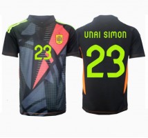 Hiszpania Unai Simon #23 Bramkarskie Koszulka Wyjazdowa ME 2024 Krótki Rękaw