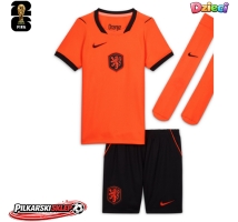 Holandia Koszulka Podstawowa dzieci MŚ 2026 Krótki Rękaw (+ krótkie spodenki)