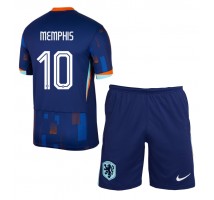 Holandia Memphis Depay #10 Koszulka Wyjazdowa dzieci ME 2024 Krótki Rękaw (+ krótkie spodenki)