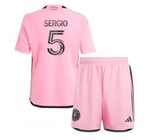 Inter Miami Sergio Busquets #5 Koszulka Podstawowa dzieci 2024-25 Krótki Rękaw (+ krótkie spodenki)