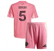 Inter Miami Sergio Busquets #5 Koszulka Podstawowa dzieci 2025-26 Krótki Rękaw (+ krótkie spodenki)