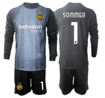 Inter Milan Yann Sommer #1 Bramkarskie Koszulka Podstawowa dzieci 2025-26 Długi Rękaw (+ krótkie spodenki)