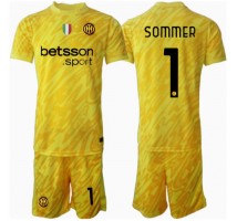 Inter Milan Yann Sommer #1 Bramkarskie Koszulka Wyjazdowa dzieci 2024-25 Krótki Rękaw (+ krótkie spodenki)