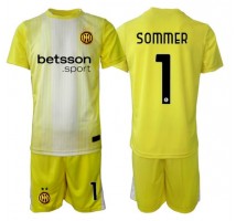 Inter Milan Yann Sommer #1 Bramkarskie Koszulka Wyjazdowa dzieci 2025-26 Krótki Rękaw (+ krótkie spodenki)