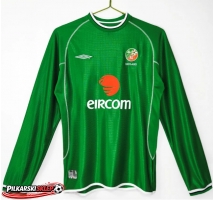 Irlandia 2002 Koszulka Retro Podstawowa Długi Rękaw