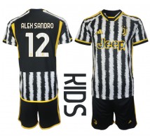 Juventus Alex Sandro #12 Koszulka Podstawowa dzieci 2023-24 Krótki Rękaw (+ krótkie spodenki)