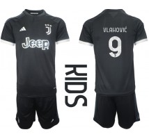 Juventus Dusan Vlahovic #9 Koszulka Trzecia dzieci 2023-24 Krótki Rękaw (+ krótkie spodenki)