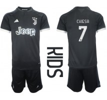 Juventus Federico Chiesa #7 Koszulka Trzecia dzieci 2023-24 Krótki Rękaw (+ krótkie spodenki)