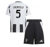 Juventus Manuel Locatelli #5 Koszulka Podstawowa dzieci 2024-25 Krótki Rękaw (+ krótkie spodenki)