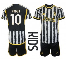 Juventus Paul Pogba #10 Koszulka Podstawowa dzieci 2023-24 Krótki Rękaw (+ krótkie spodenki)