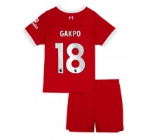 Liverpool Cody Gakpo #18 Koszulka Podstawowa dzieci 2023-24 Krótki Rękaw (+ krótkie spodenki)