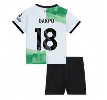 Liverpool Cody Gakpo #18 Koszulka Wyjazdowa dzieci 2023-24 Krótki Rękaw (+ krótkie spodenki)