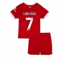 Liverpool Luis Diaz #7 Koszulka Podstawowa dzieci 2023-24 Krótki Rękaw (+ krótkie spodenki)