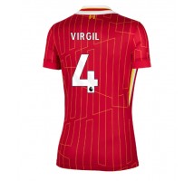 Liverpool Virgil van Dijk #4 Koszulka Podstawowa damskie 2024-25 Krótki Rękaw