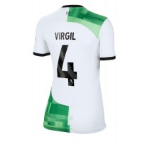 Liverpool Virgil van Dijk #4 Koszulka Wyjazdowa damskie 2023-24 Krótki Rękaw