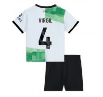 Liverpool Virgil van Dijk #4 Koszulka Wyjazdowa dzieci 2023-24 Krótki Rękaw (+ krótkie spodenki)
