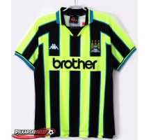 Manchester City 1998-1999 Koszulka Retro Wyjazdowa Krótki Rękaw