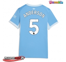 Manchester City Elliot Anderson #5 Koszulka Podstawowa damskie 2026-27 Krótki Rękaw
