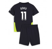 Manchester City Jeremy Doku #11 Koszulka Wyjazdowa dzieci 2024-25 Krótki Rękaw (+ krótkie spodenki)
