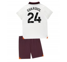 Manchester City Josko Gvardiol #24 Koszulka Wyjazdowa dzieci 2023-24 Krótki Rękaw (+ krótkie spodenki)