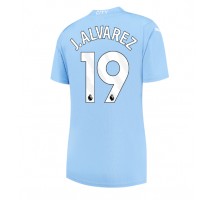 Manchester City Julian Alvarez #19 Koszulka Podstawowa damskie 2023-24 Krótki Rękaw