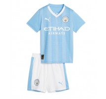 Manchester City Koszulka Podstawowa dzieci 2023-24 Krótki Rękaw (+ krótkie spodenki)