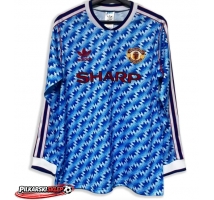 Manchester United 1990-1992 Koszulka Retro Wyjazdowa Długi Rękaw