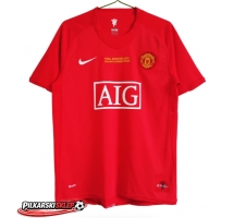Manchester United 2007-2008 Champions League Koszulka Retro Podstawowa Krótki Rękaw