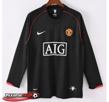 Manchester United 2007-2008 Koszulka Retro Wyjazdowa Długi Rękaw