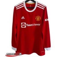 Manchester United 2021-2022 Koszulka Retro Podstawowa Długi Rękaw