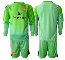 Manchester United Bramkarskie Koszulka Trzecia dzieci 2025-26 Długi Rękaw (+ krótkie spodenki)